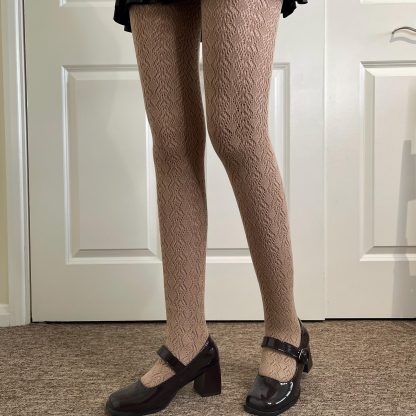 Light brown retro lace tights - Image 7