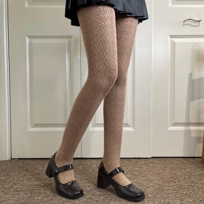 Light brown retro lace tights - Image 5