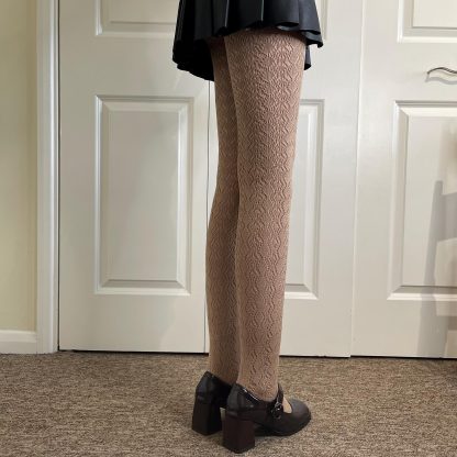 Light brown retro lace tights - Image 3