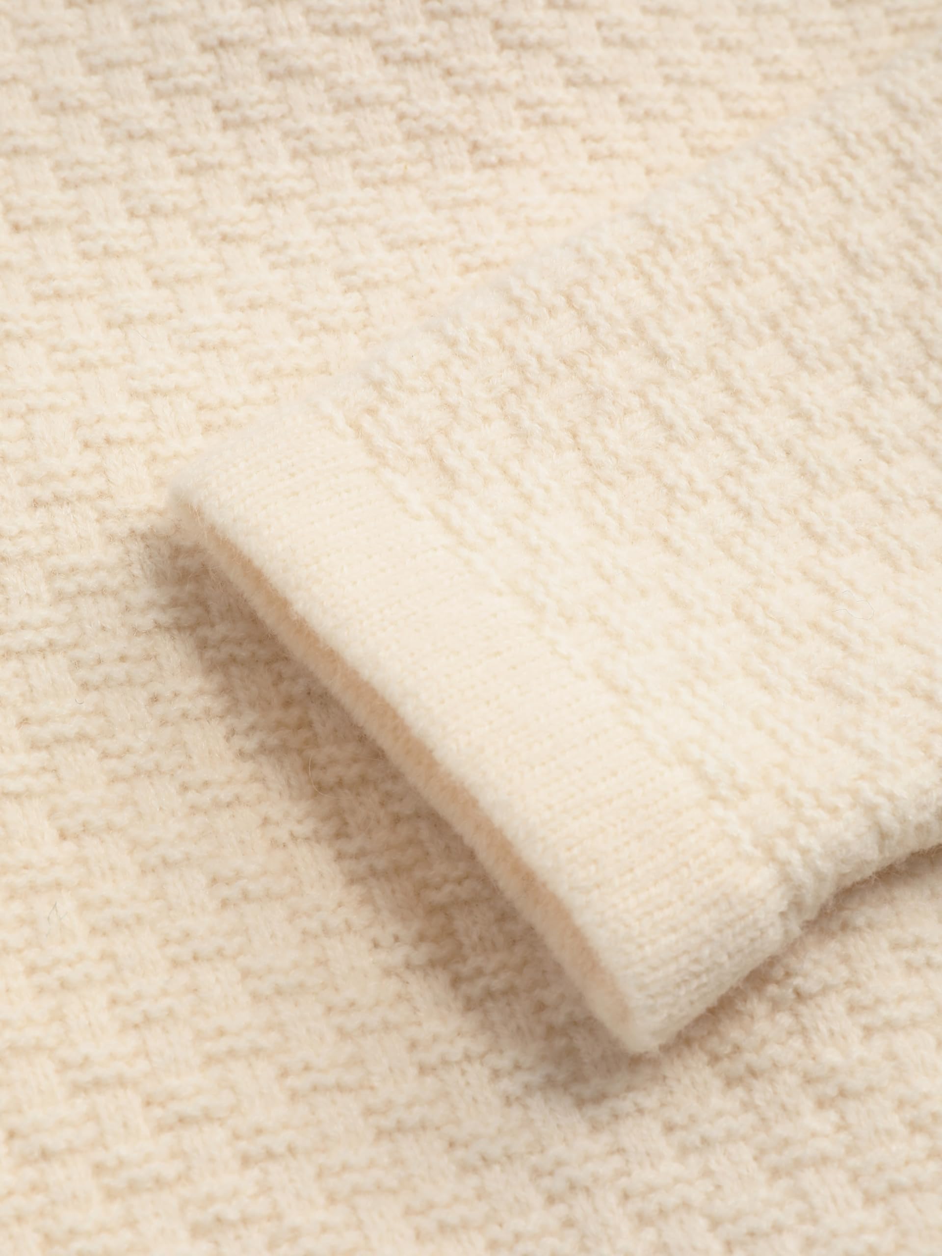 Cream-colored four-pocket terry knit cardigan - Image 3