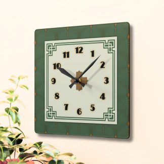 Retro Art Deco Square Exquisite Decorative Clock