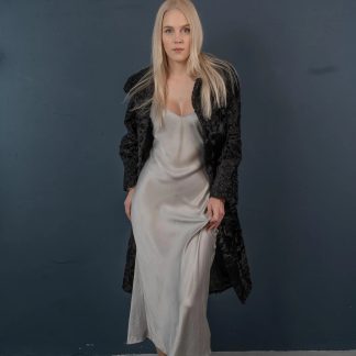 Faux fur textured evening coat