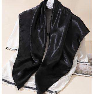 Satin Black Shawl Scarf