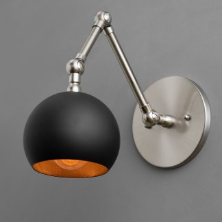 Industrial style metal long-arm wall lamp