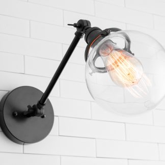 Adjustable transparent spherical wall lamp