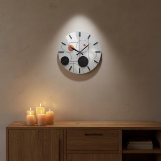 Modern geometric metal style wall clock