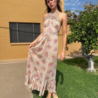 Apricot-colored Garden Long Dress
