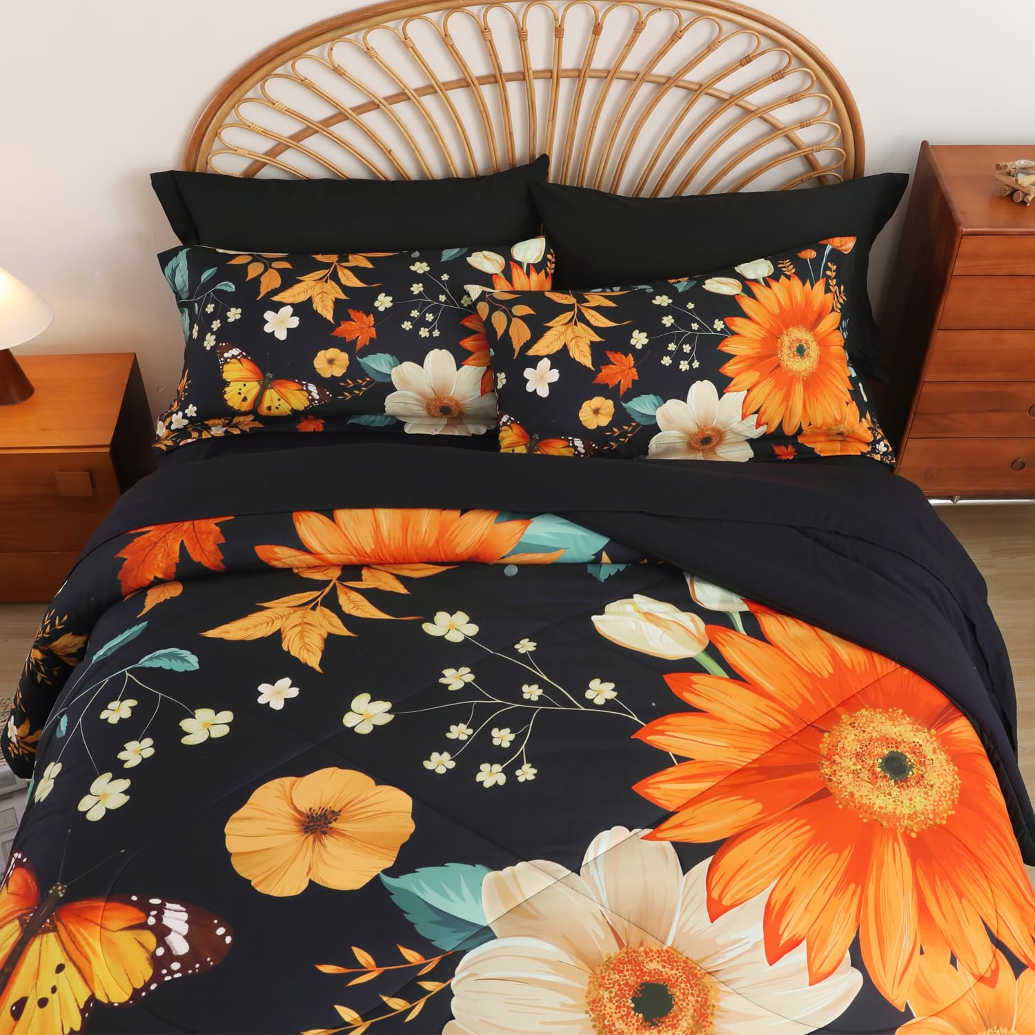 Autumn Floral Three-Piece Quilt Set - Image 2