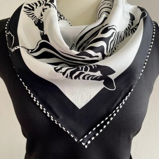 Black and white zebra print casual handkerchief