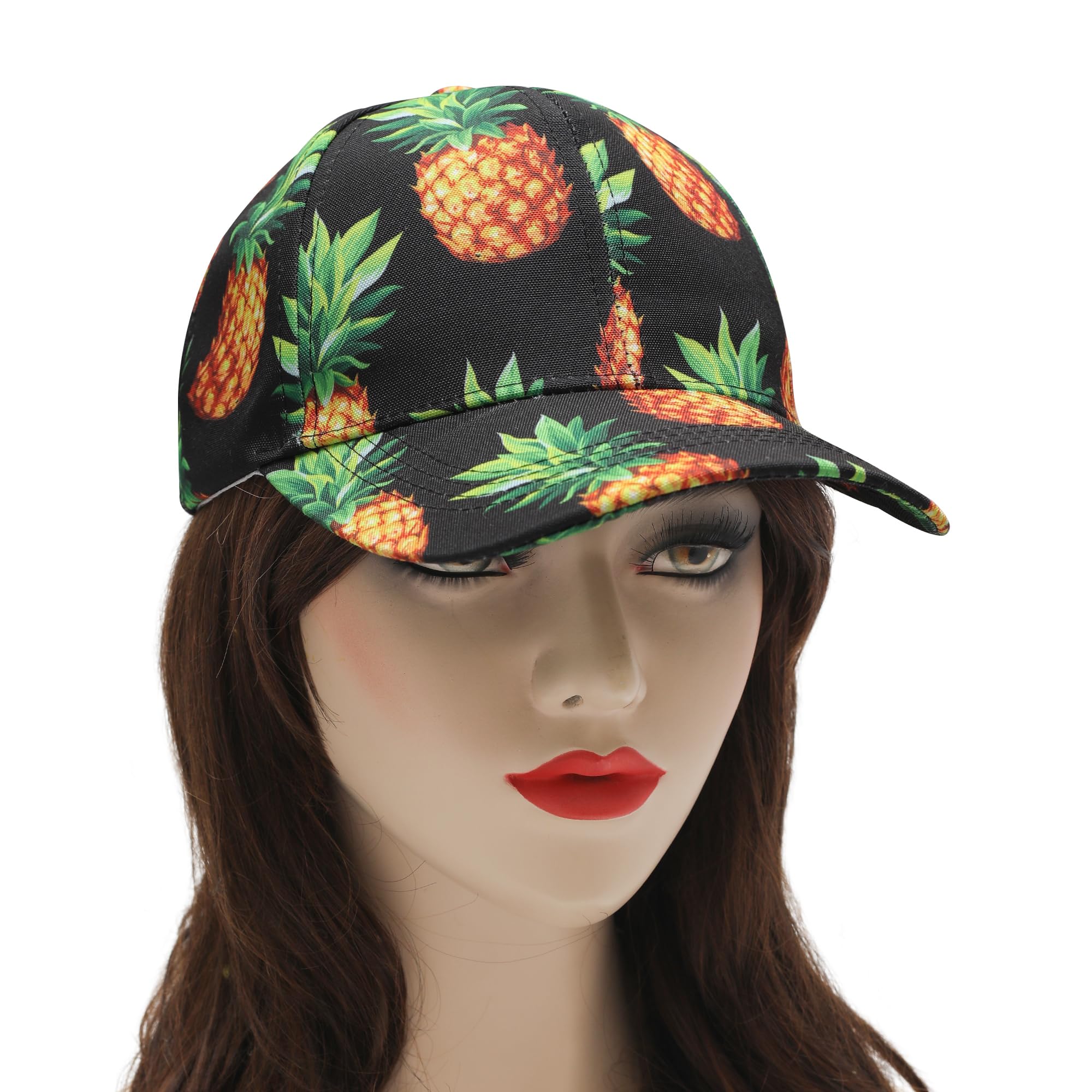 Black baseball cap with vibrant pineapple print - Image 6