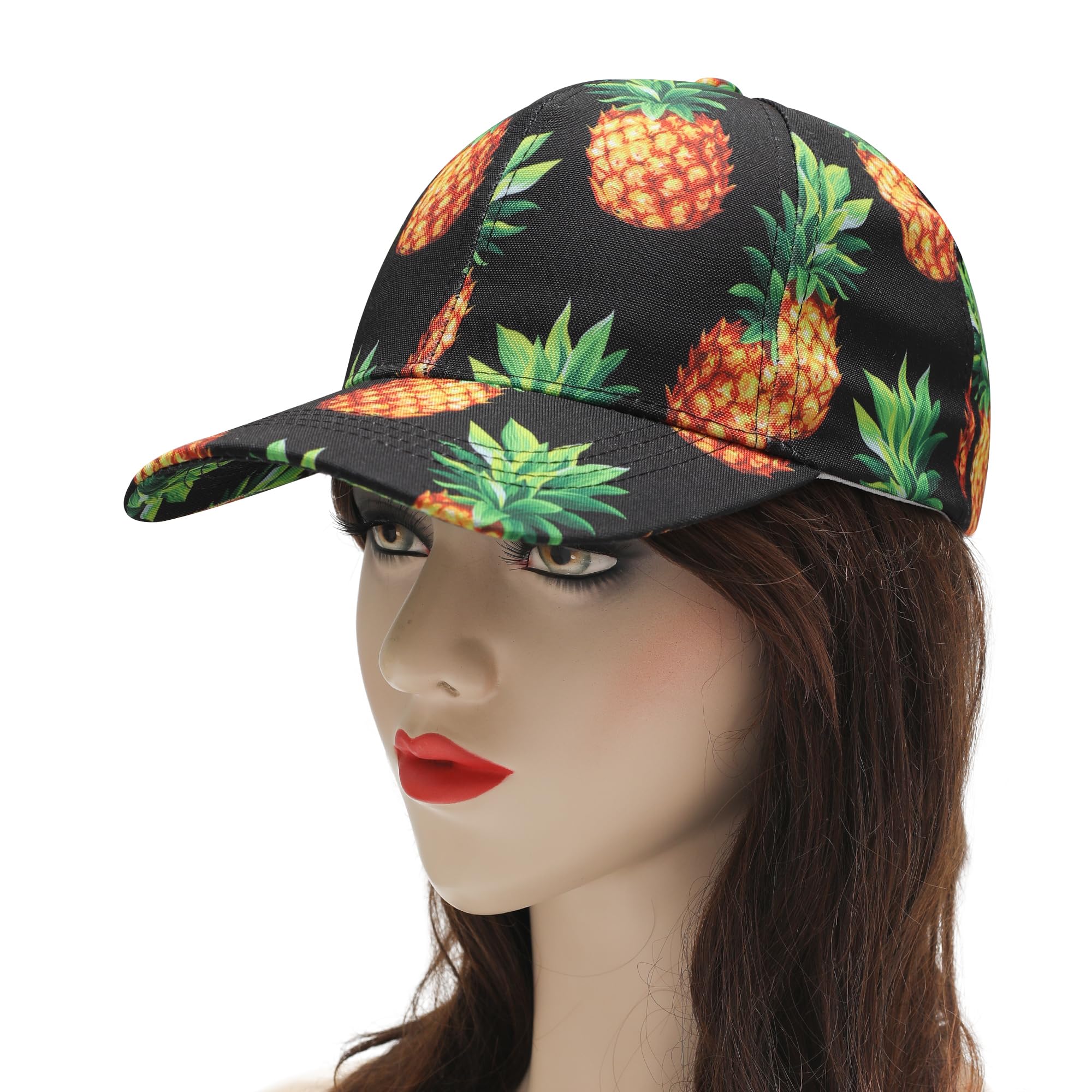 Black baseball cap with vibrant pineapple print - Image 5