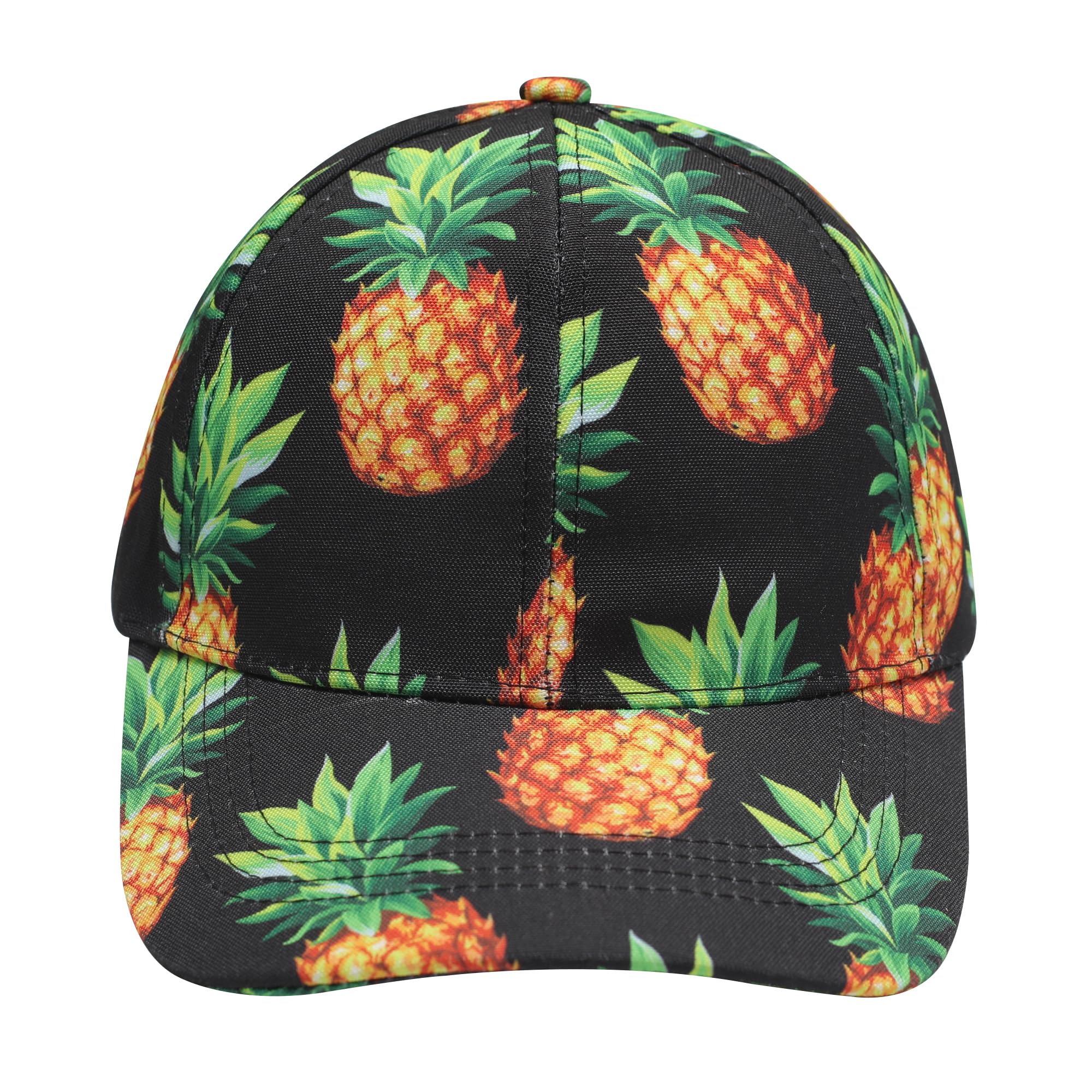 Black baseball cap with vibrant pineapple print - Image 4