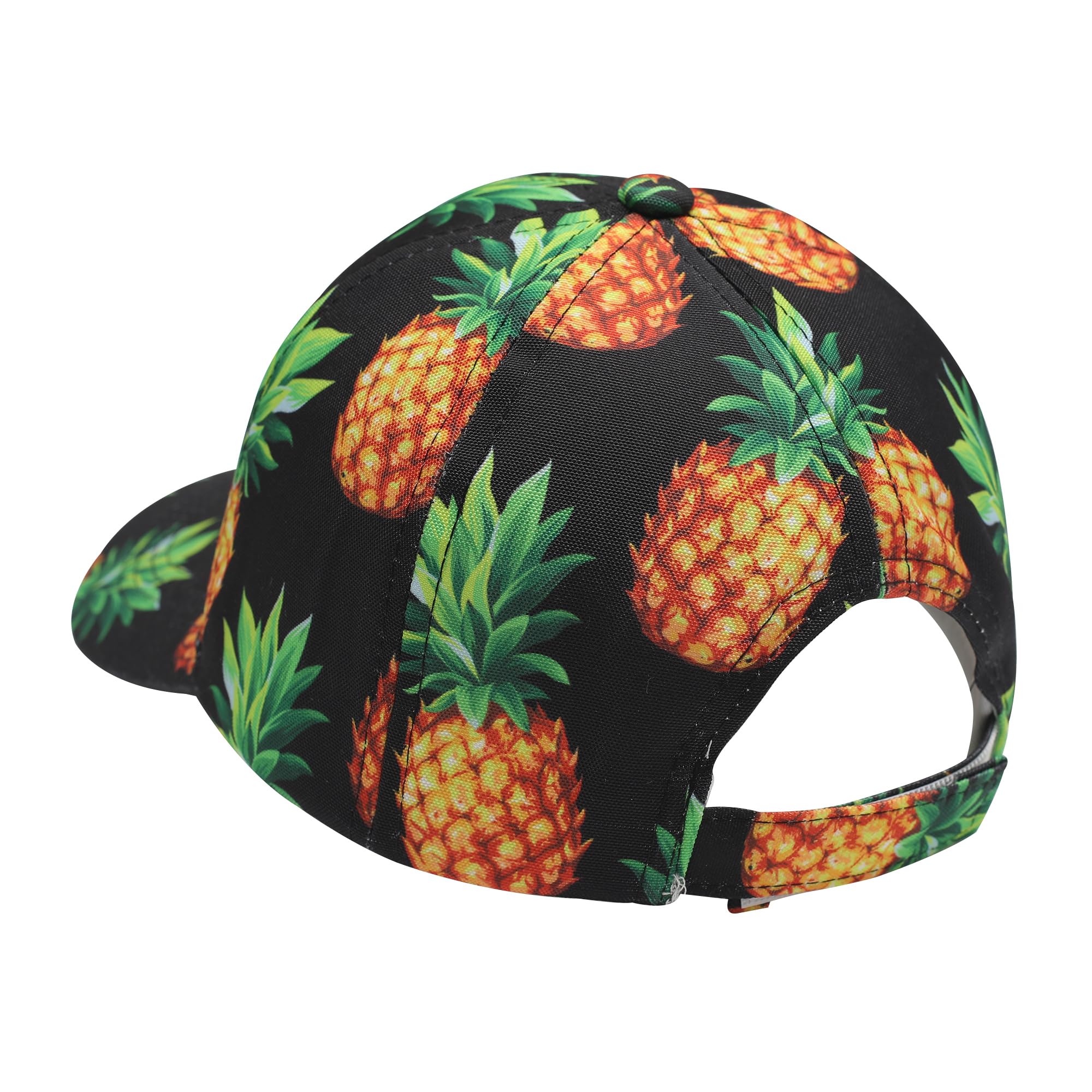 Black baseball cap with vibrant pineapple print - Image 3