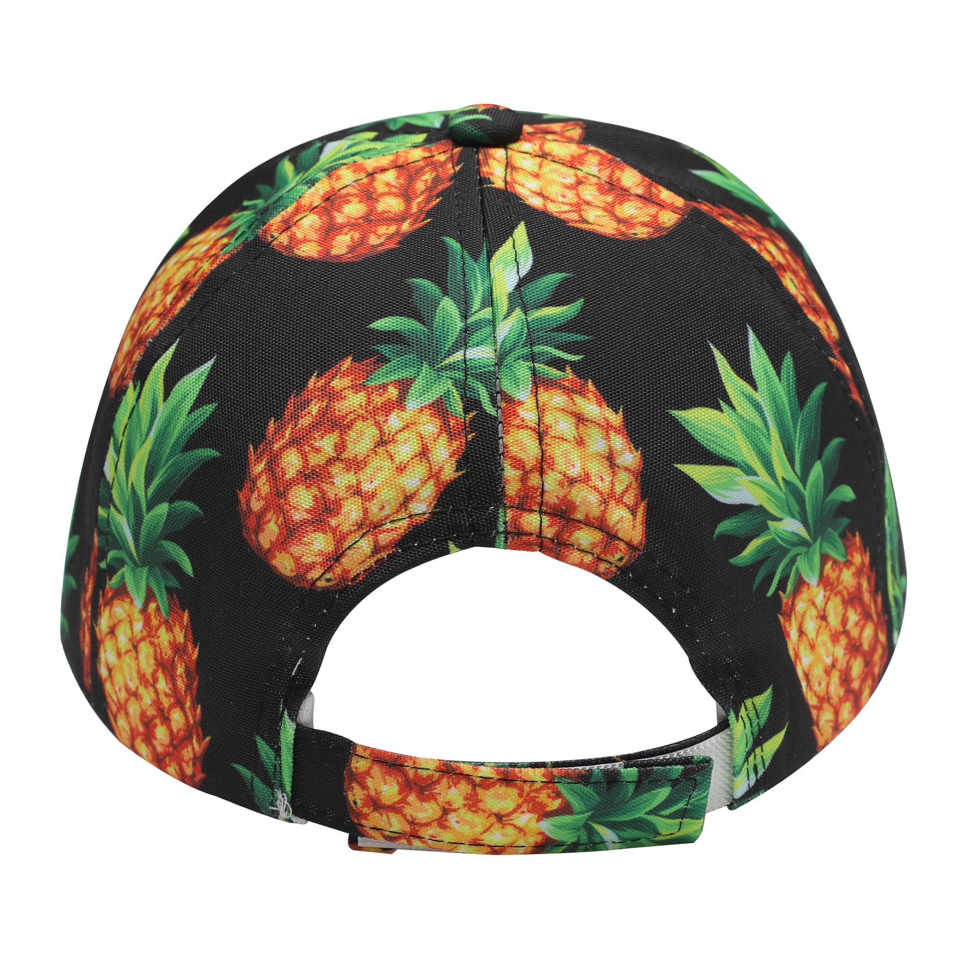 Black baseball cap with vibrant pineapple print - Image 2