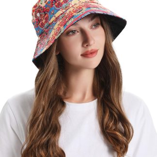Bohemian-style printed fisherman's hat