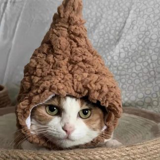 Caramel brown chunky knit pointed cat headband