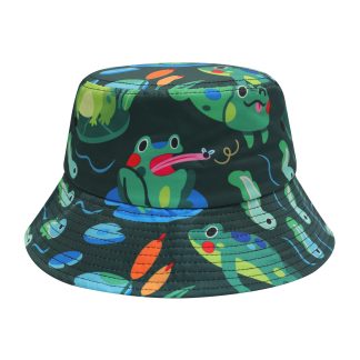 Cartoon Frog Pond Fisherman Hat