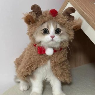 Christmas Reindeer Faux Lambswool Pet Cape