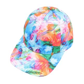 Colorful tropical plant print baseball cap