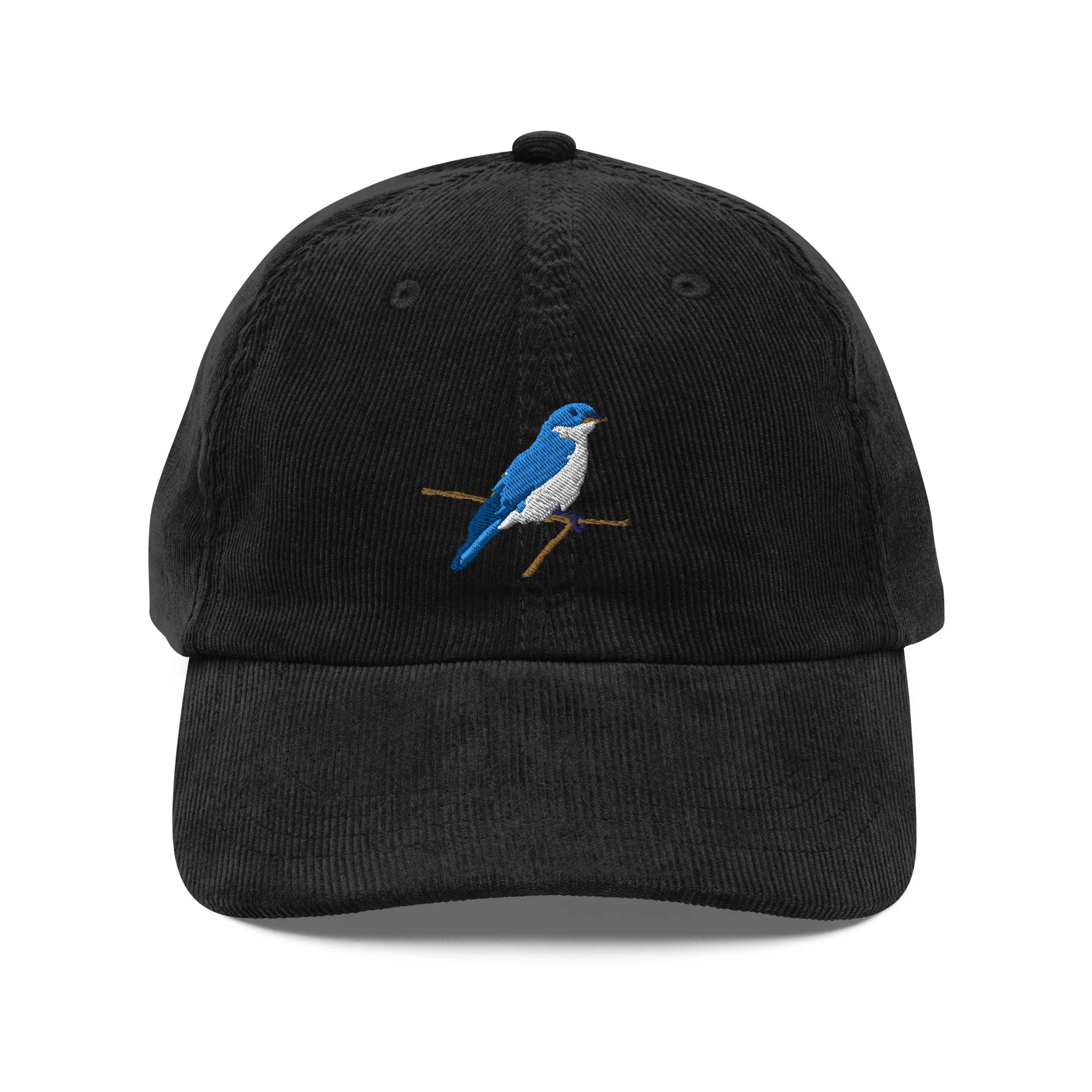 Corduroy Bluebird Embroidered Hat