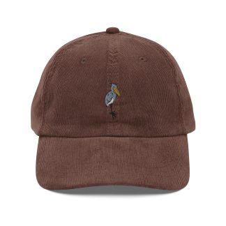 Corduroy Heron Embroidered Hat