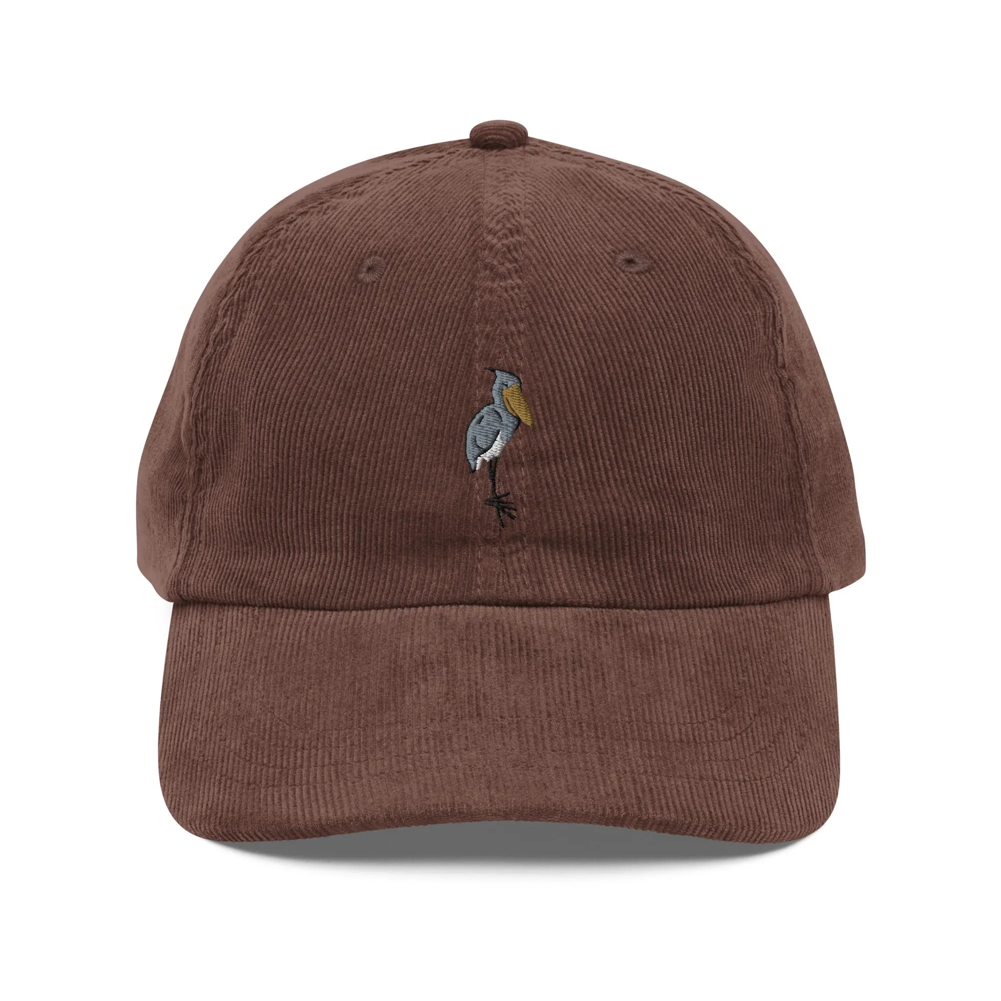 Corduroy Heron Embroidered Hat
