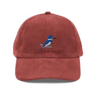 Corduroy Kingfisher Embroidered Hat