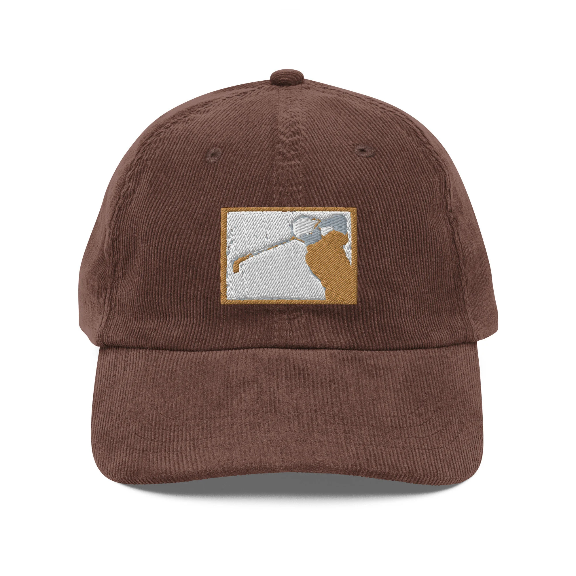 Corduroy Mountain Scene Embroidered Appliqué Cap - Image 2