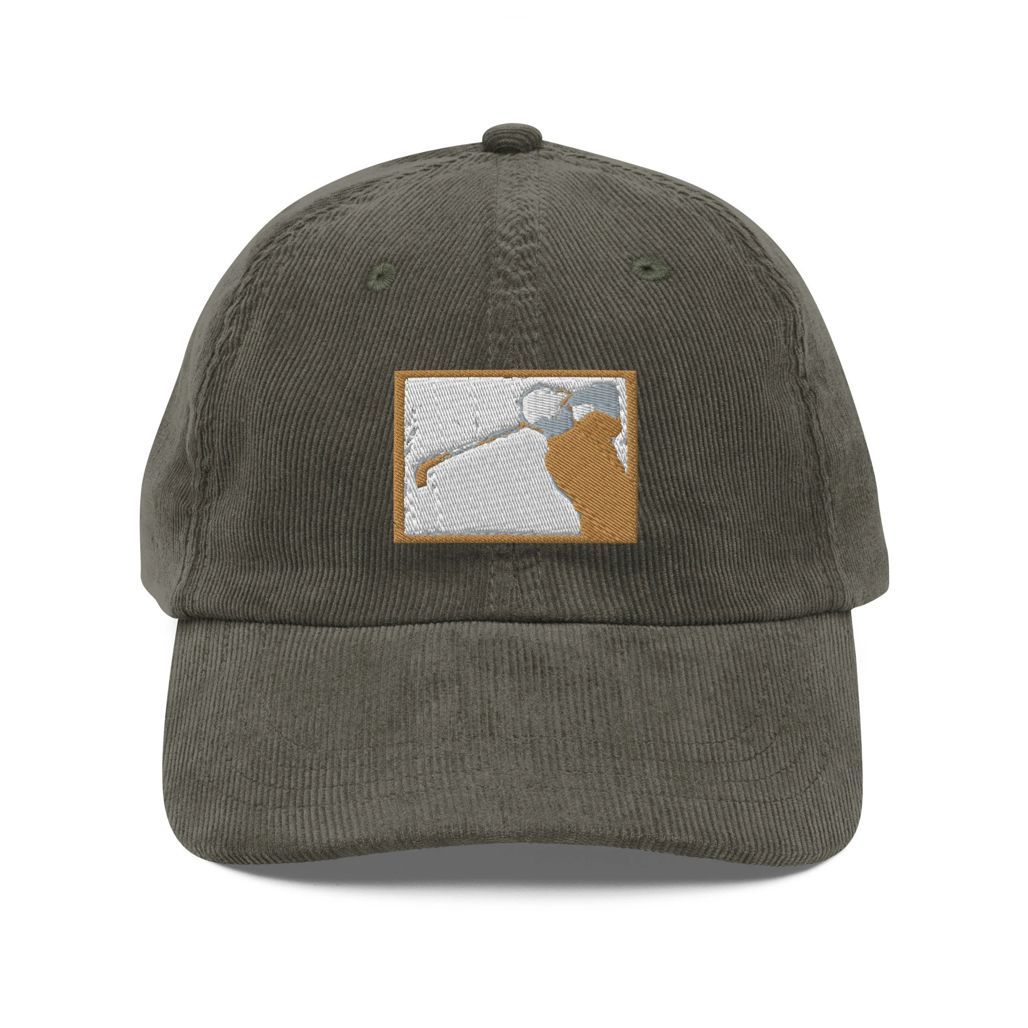 Corduroy Mountain Scene Embroidered Appliqué Cap - Image 5