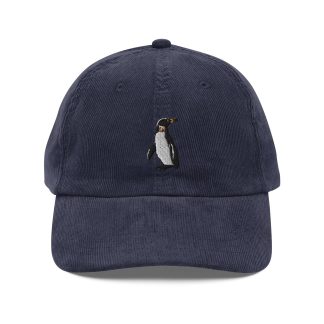 Corduroy Penguin Embroidered Hat