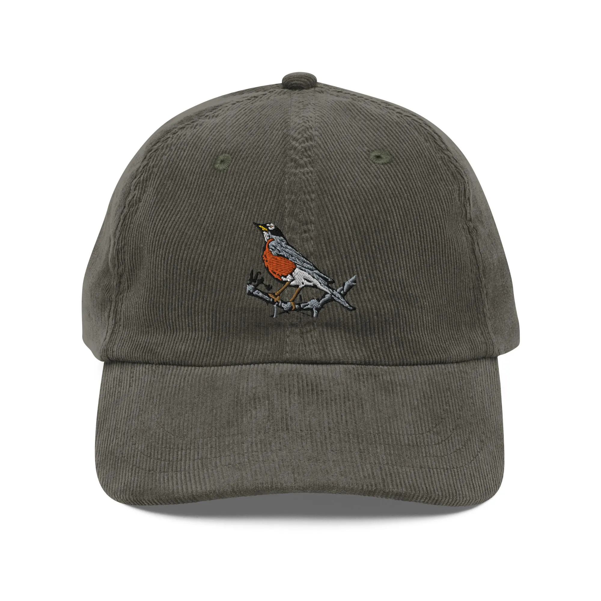 Corduroy Robin Embroidered Hat - Image 5
