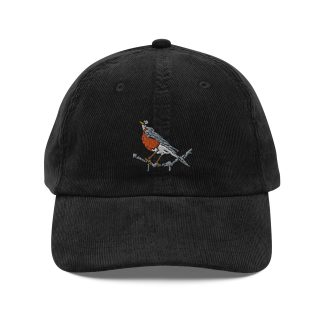 Corduroy Robin Embroidered Hat
