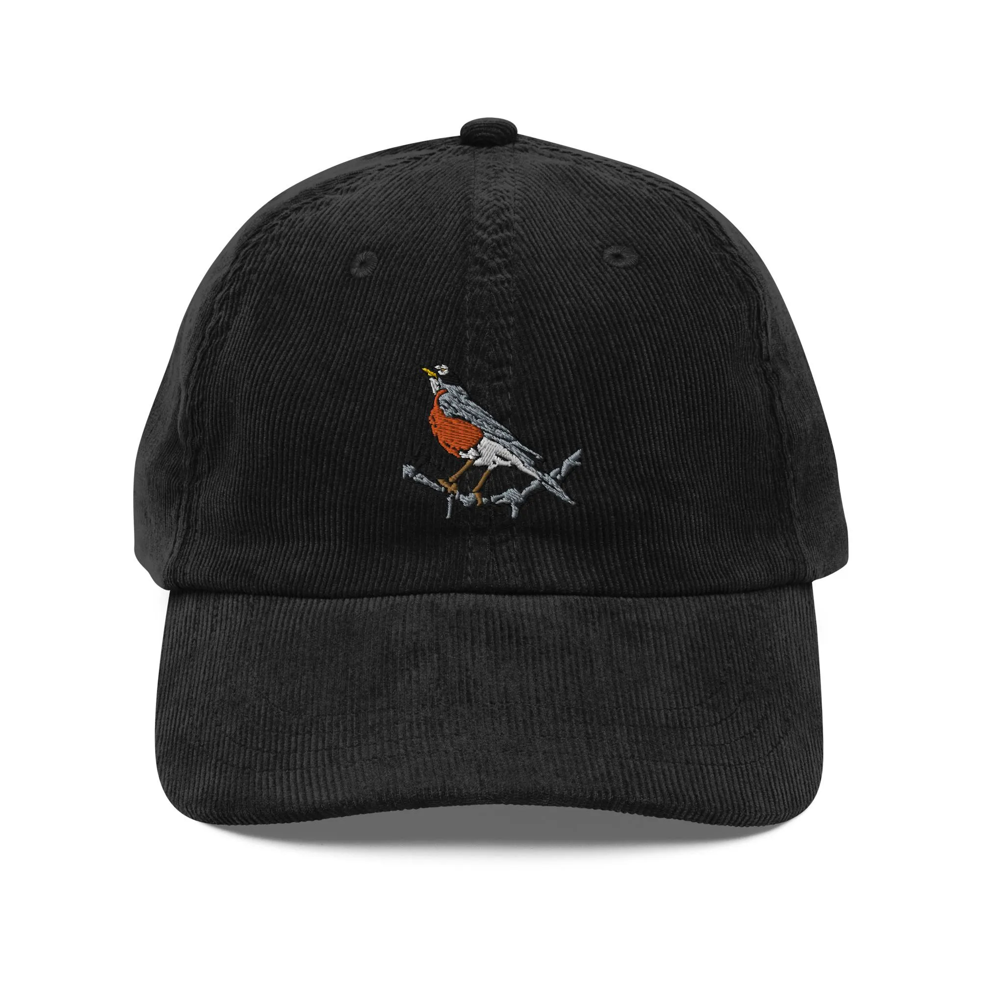 Corduroy Robin Embroidered Hat