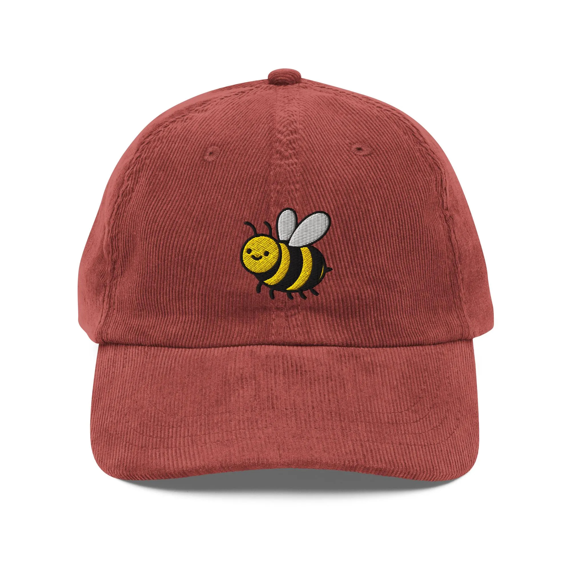 Corduroy bee embroidered hat - Image 4