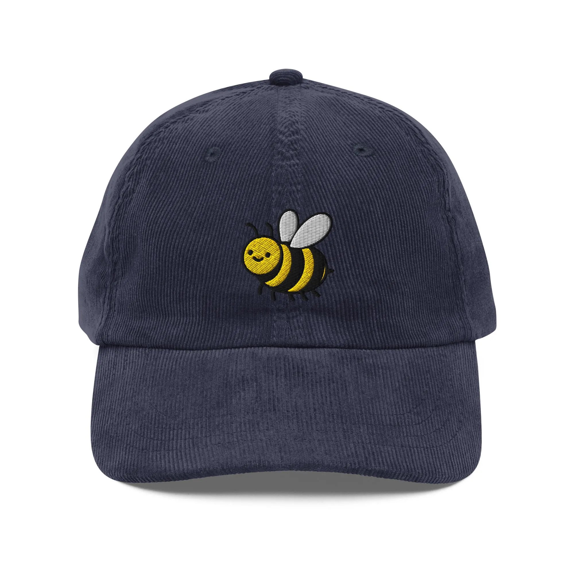 Corduroy bee embroidered hat - Image 3