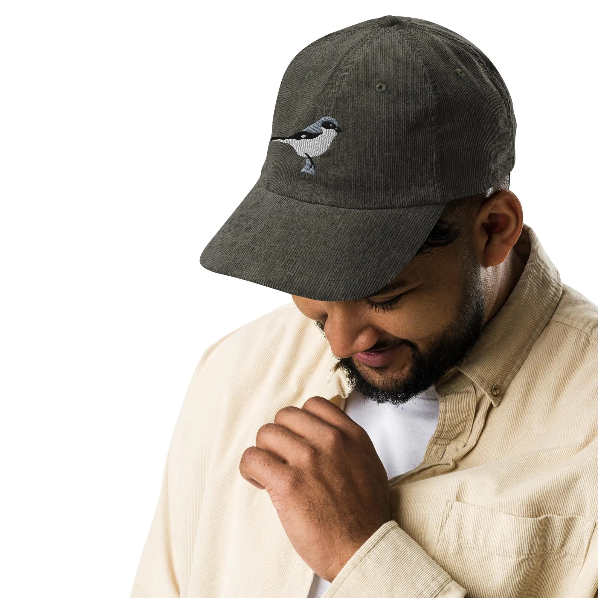 Corduroy bird embroidered hat - Image 4
