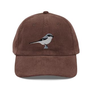 Corduroy bird embroidered hat