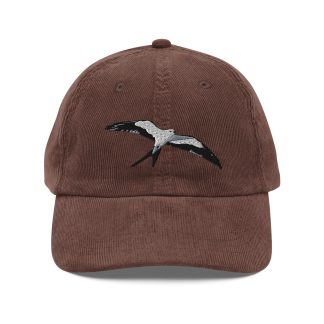 Corduroy bird-shaped embroidered hat