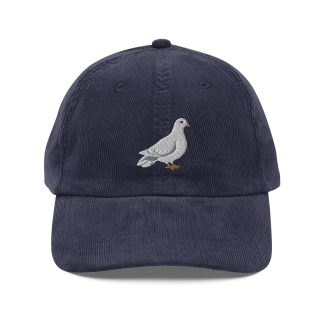 Corduroy dove embroidered hat