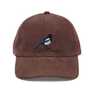 Corduroy magpie embroidered hat