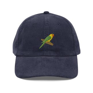 Corduroy parrot embroidered hat