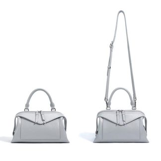 Cloud gray angled top tote bag