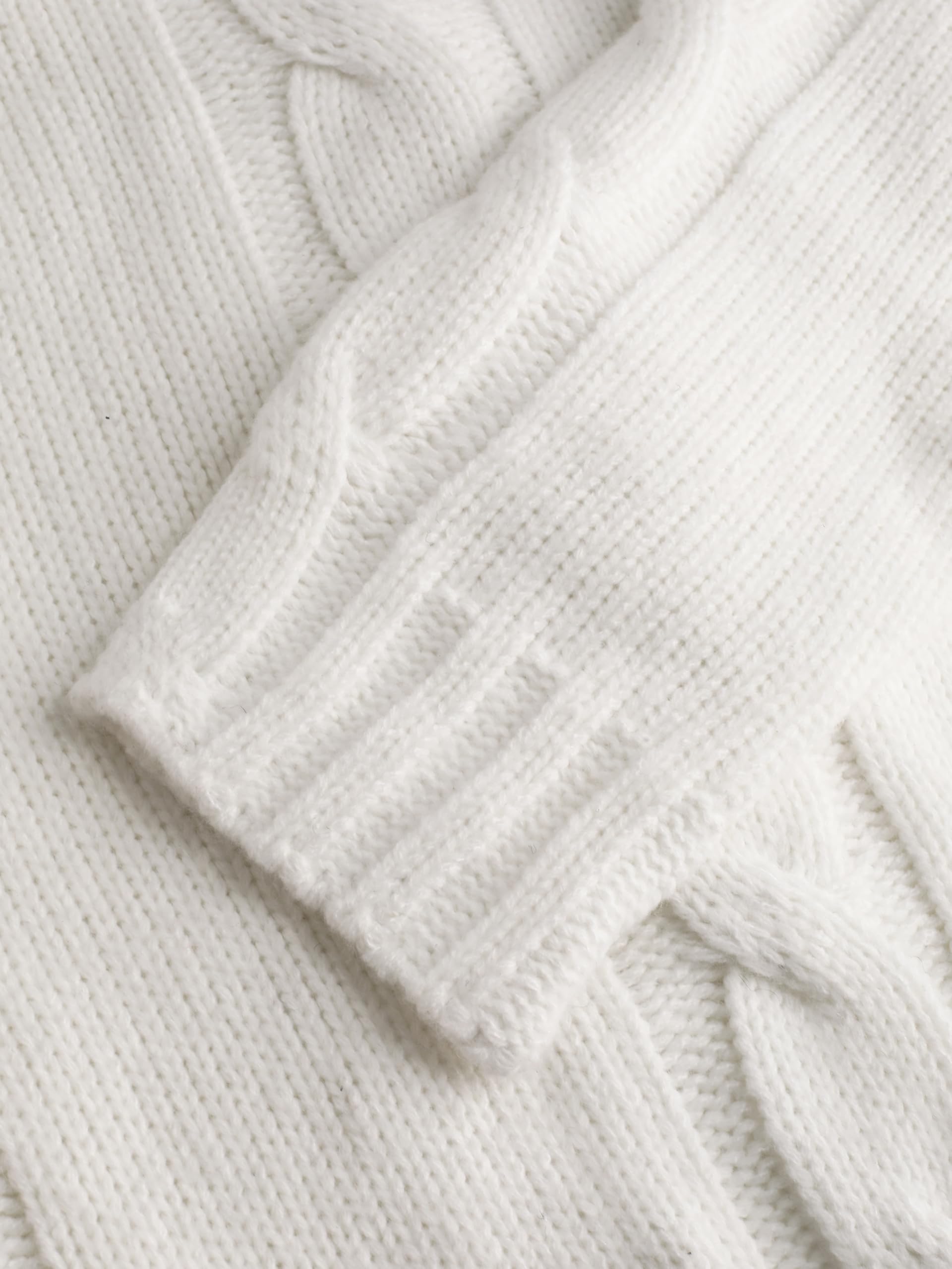 Ivory cable knit shawl collar cardigan - Image 3