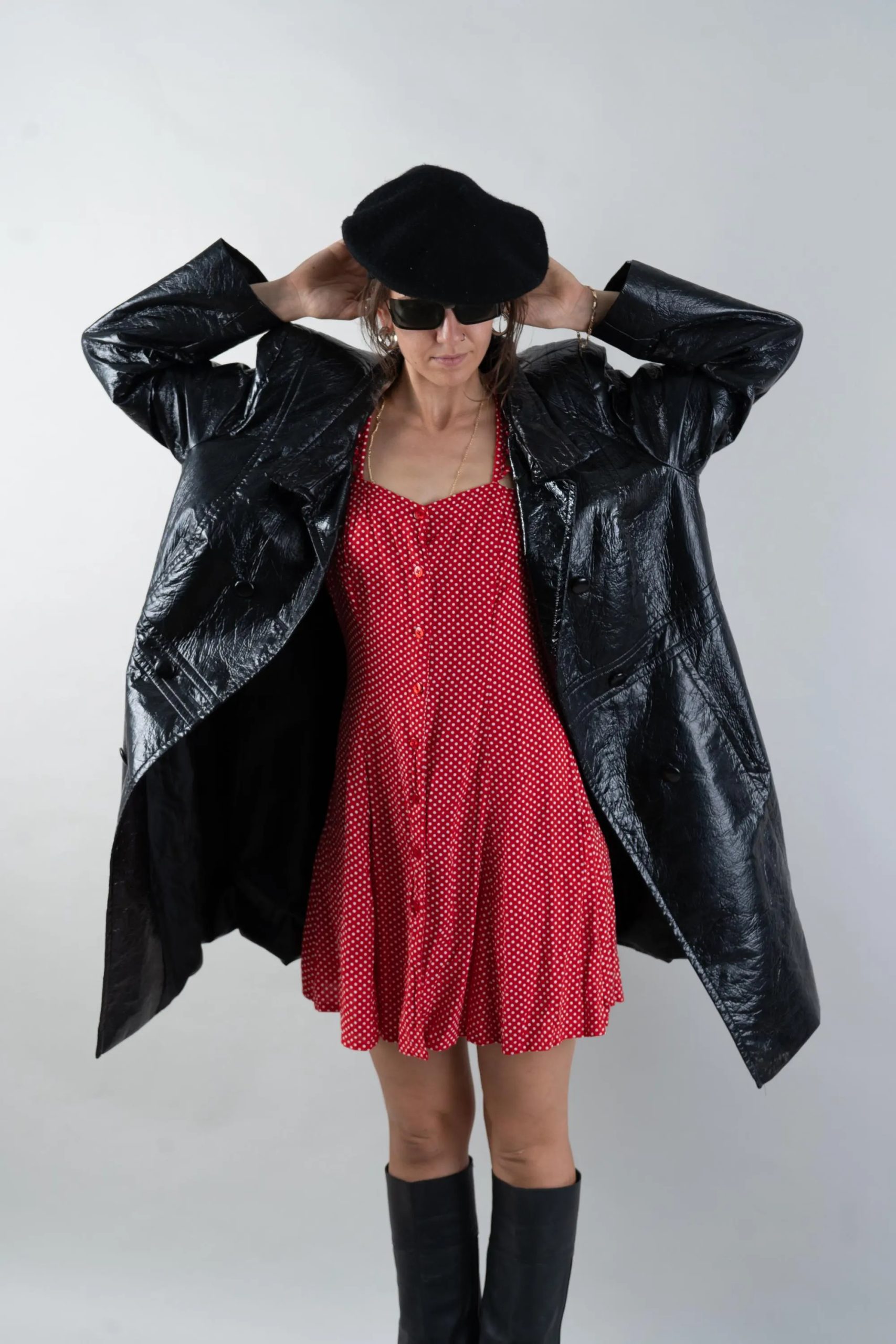 patent leather trench coat - Image 2