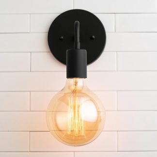 Exposed light bulb wall lamp