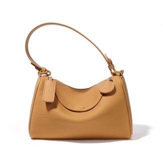 Mustard Yellow Crescent-Shaped Shoulder Bag