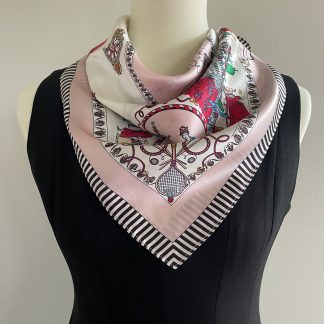 Fun animal-patterned square scarf with foundation