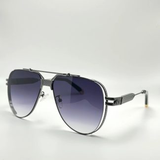 Industrial Double-Bridge Aviator Texture Sunglasses