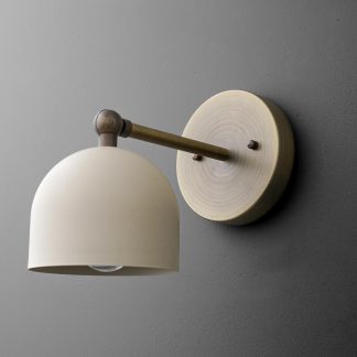 Ivory-colored hemispherical wall lamp
