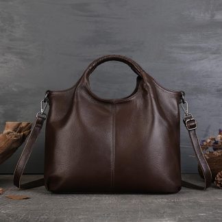 Dark brown pebble pattern handbag